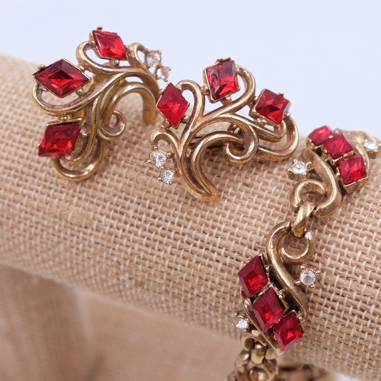 Vintage Trifari Bracelet and Earrings set 1950s