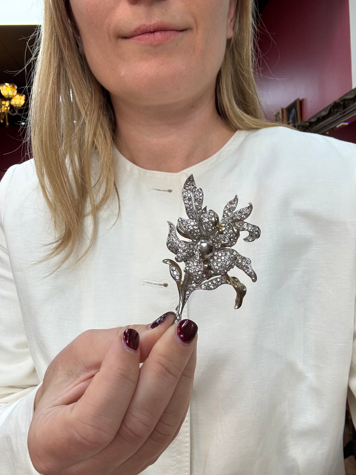 Vintage Flower Reja Brooch 1940s