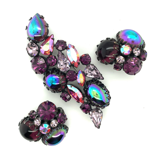 Vintage Regency Dragon Glass Purple Set 1960’s