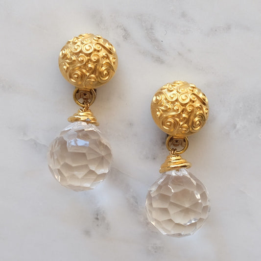 Vintage Crystal Balls Earrings 1980’s