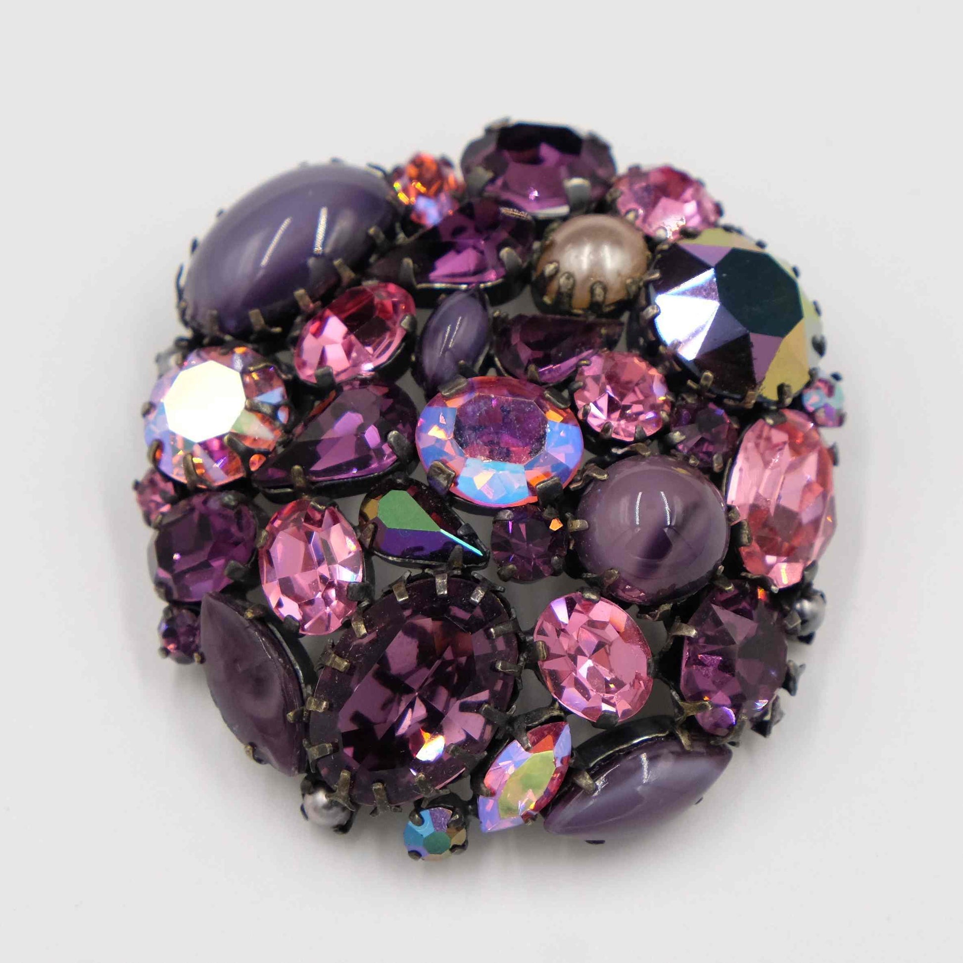 Lavender Round Made in Austria Brooch