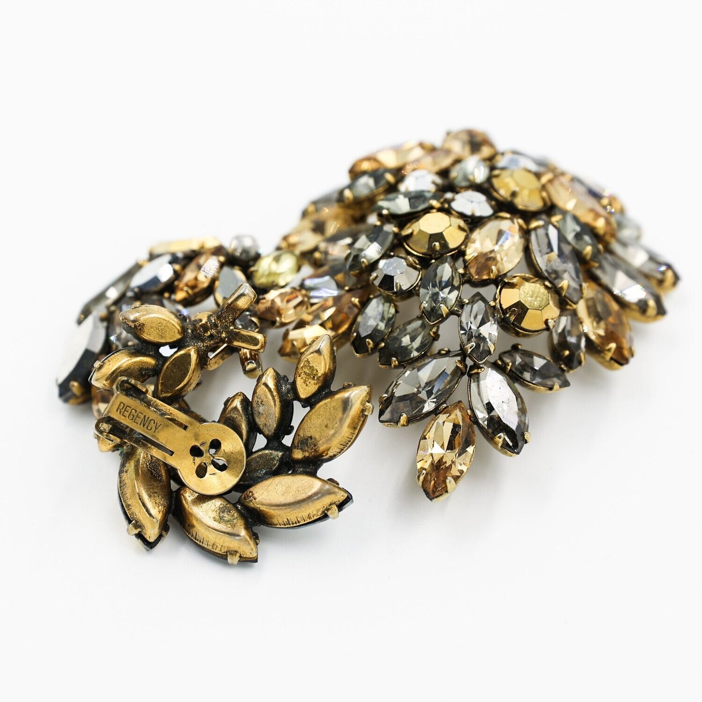 Vintage Regency Brooch and Earrings Set 1950s