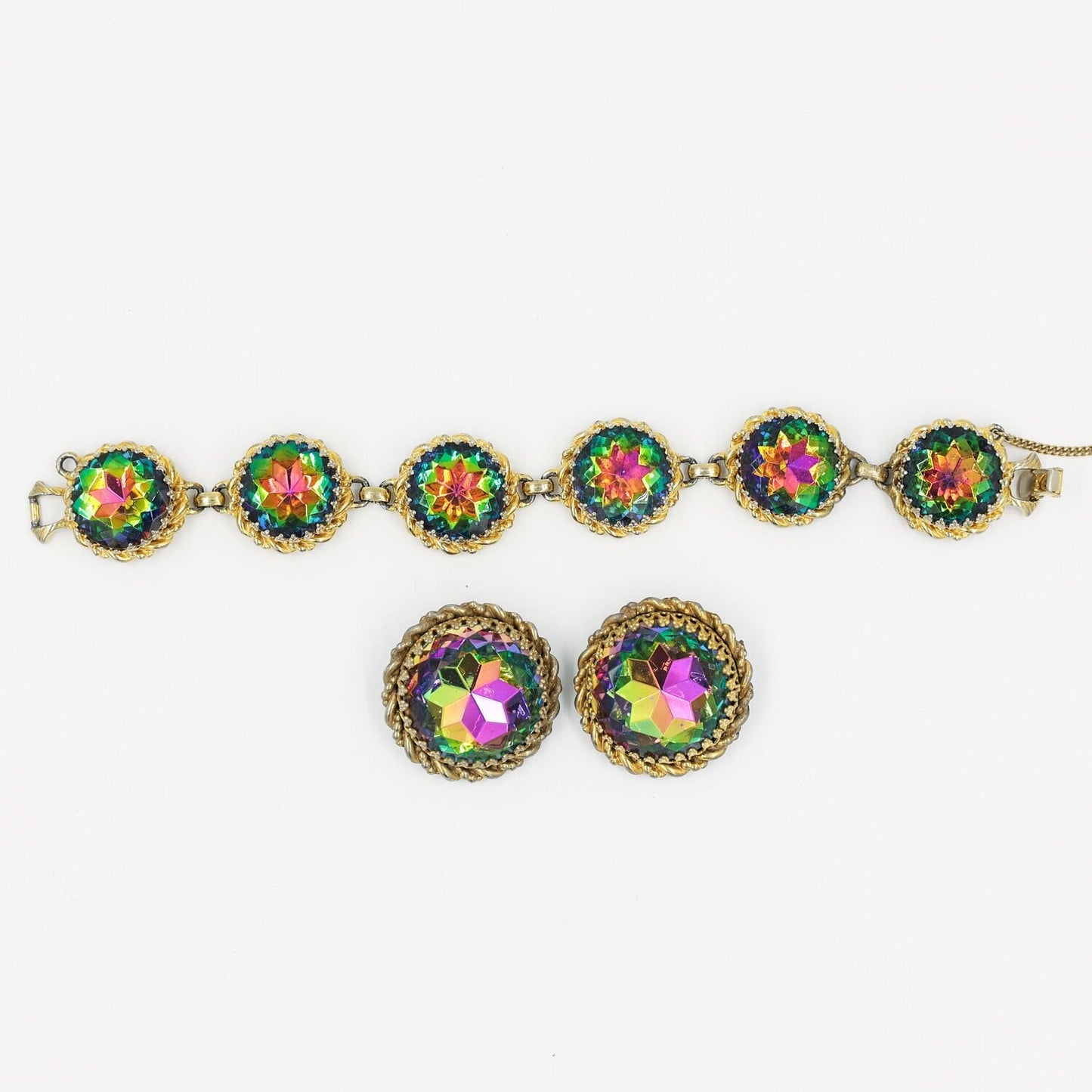 Elsa Schiaparelli Watermelon Bracelet and Earrings Set 1950s