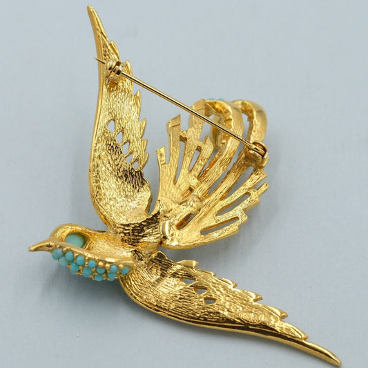 Vintage Sphinx Blue Bird Brooch 1960's