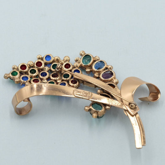 CoroCraft Sterling Flower Brooch 1940's