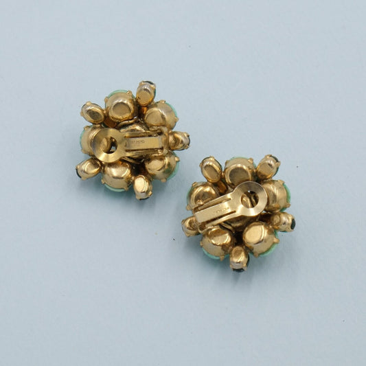 Schreiner Green Earrings 1960's