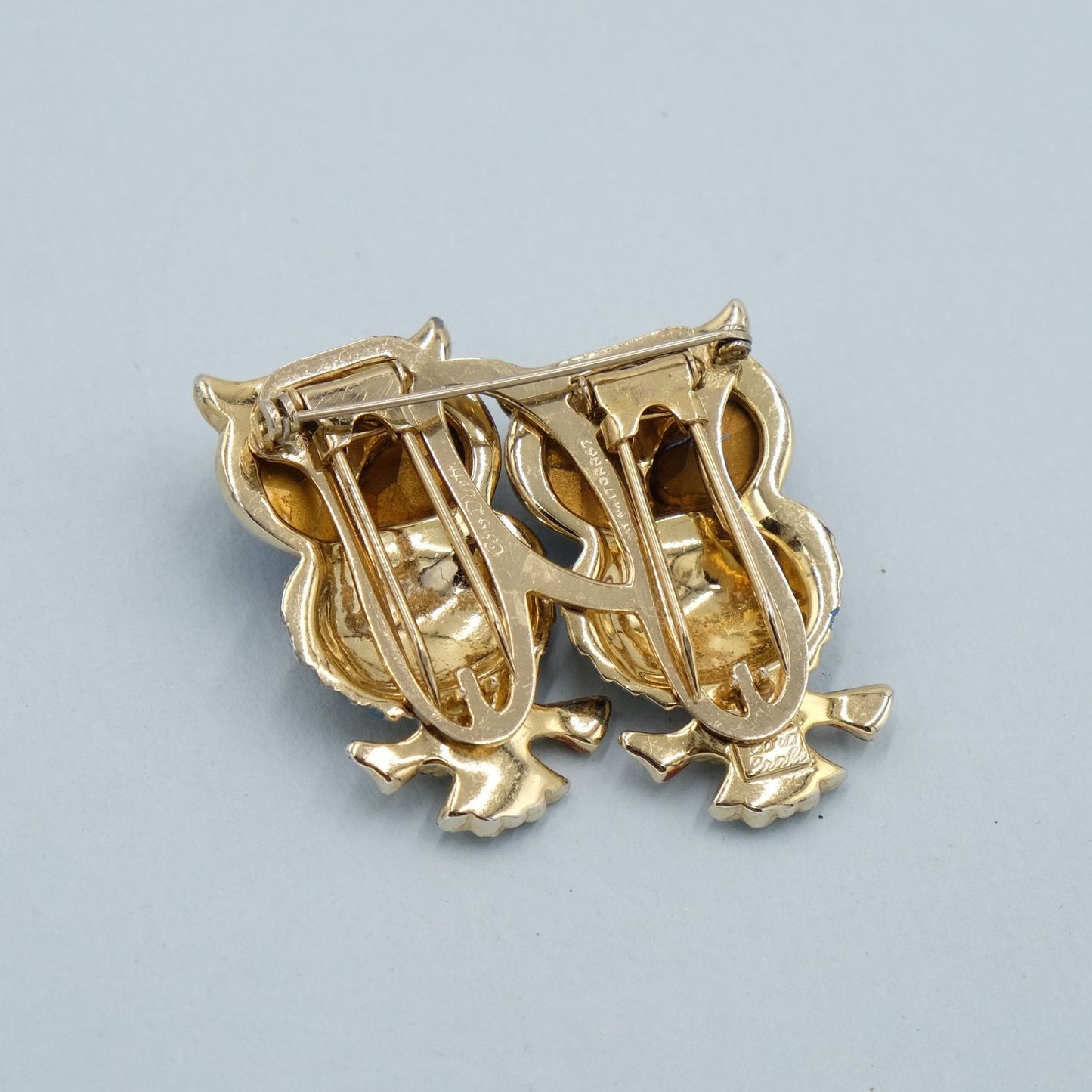 Coro Duette Hoots Pin 1940's