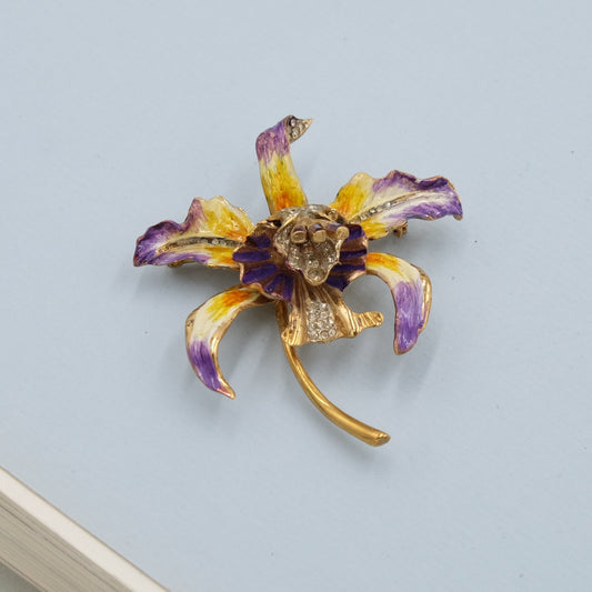 Coro Sterling Iris Brooch 1940's
