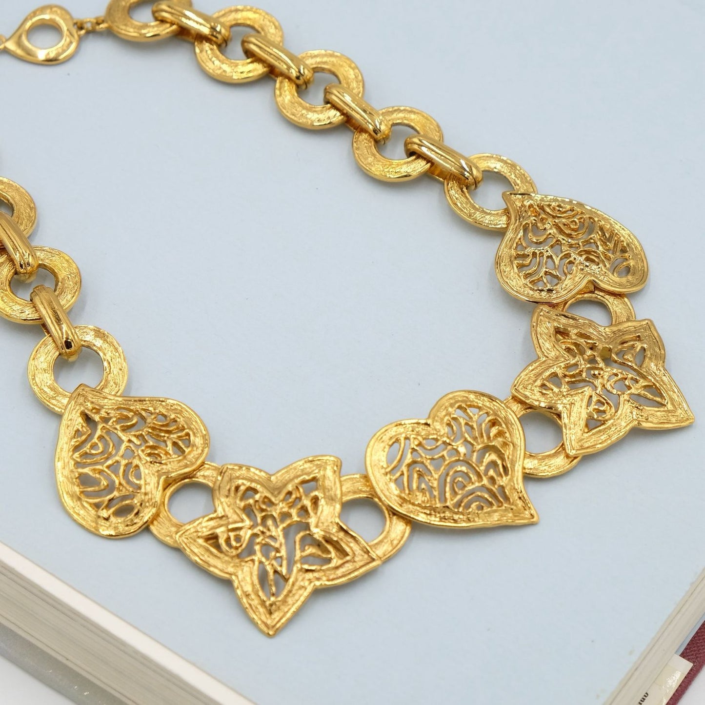 Vintage Yves Saint Laurent Hearts and Stars Necklace by Robert Goossens