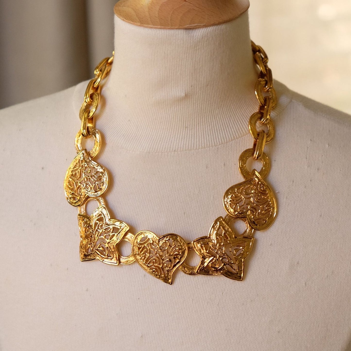 Vintage Yves Saint Laurent Hearts and Stars Necklace by Robert Goossens