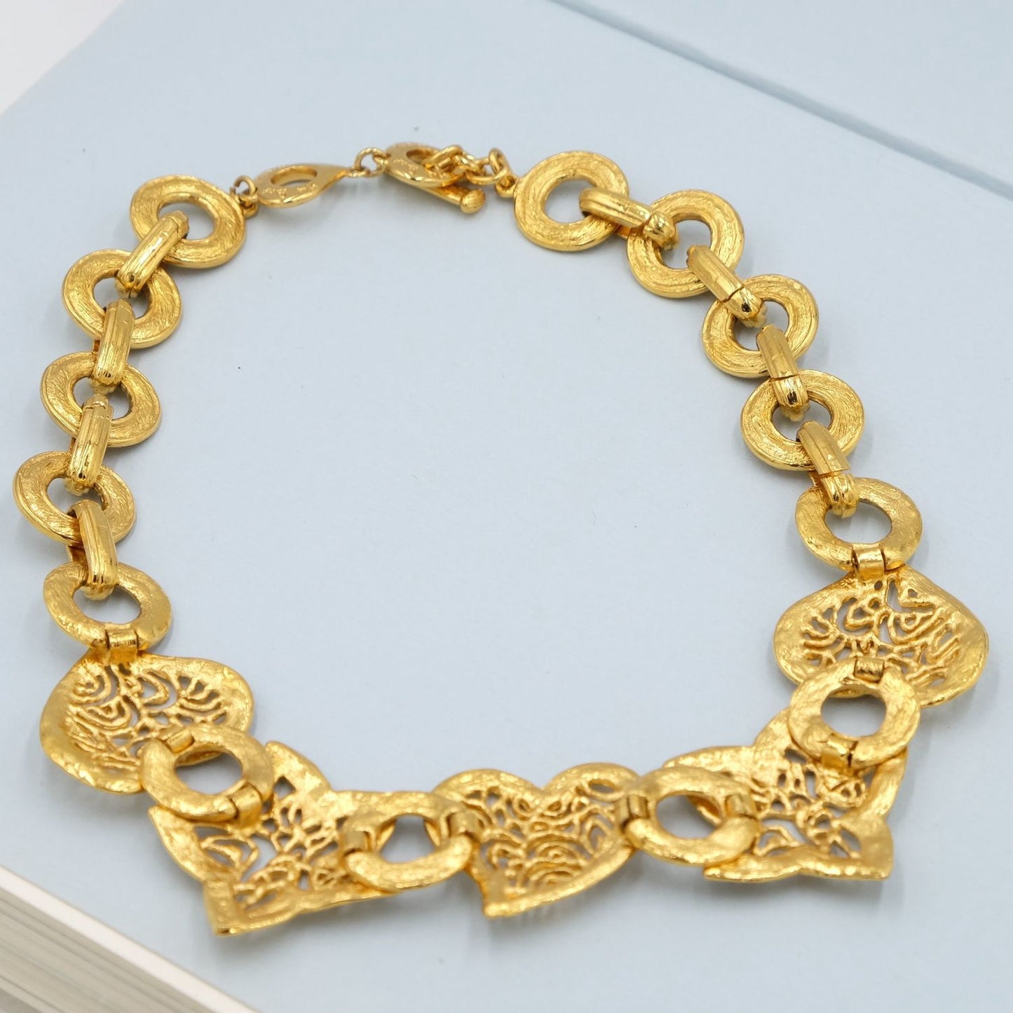 Vintage Yves Saint Laurent Hearts and Stars Necklace by Robert Goossens