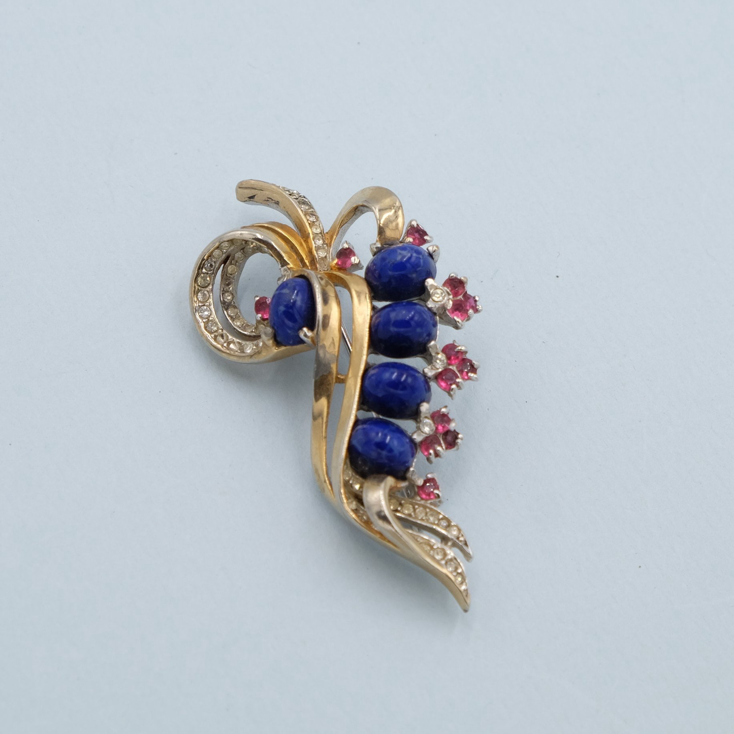 Vintage Faux Lapis Brooch 1940’s