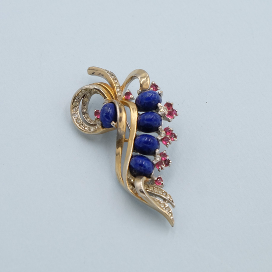 Vintage Faux Lapis Brooch 1940’s