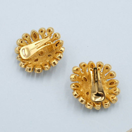 Christian Dior Large Rhinestone Earrings 1980s