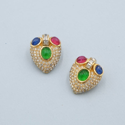 Vintage Grosse Jewel-tone Earrings 1970's
