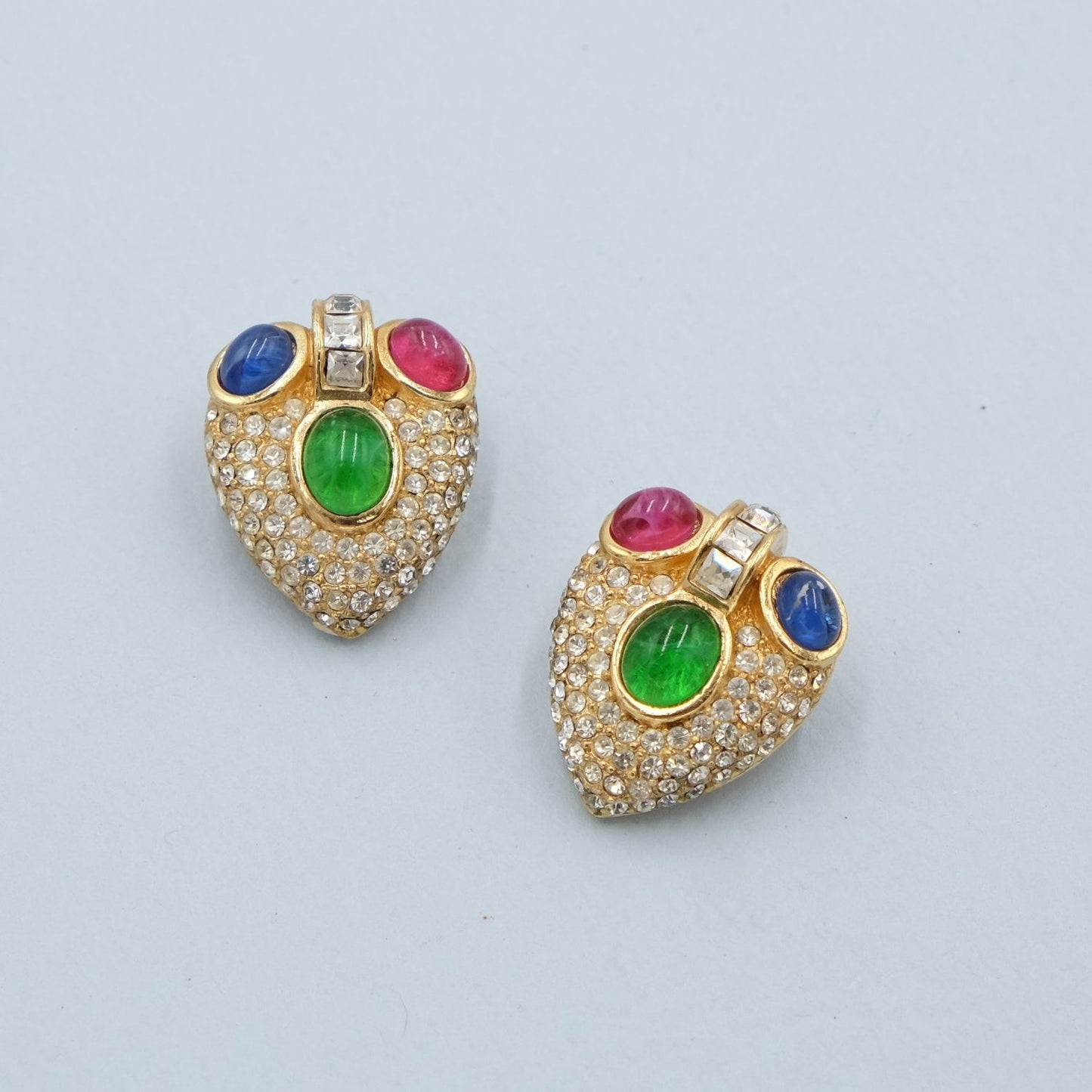 Vintage Grosse Jewel tone Earrings 1970s