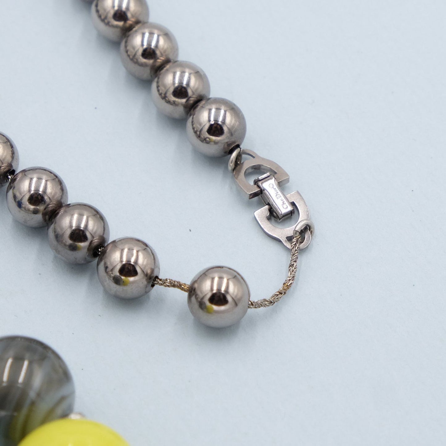 Vintage Christian Dior Long Necklace with Glass Beads 1990s