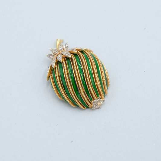 Vintage Trifari Enamel Berry Pin 1960s