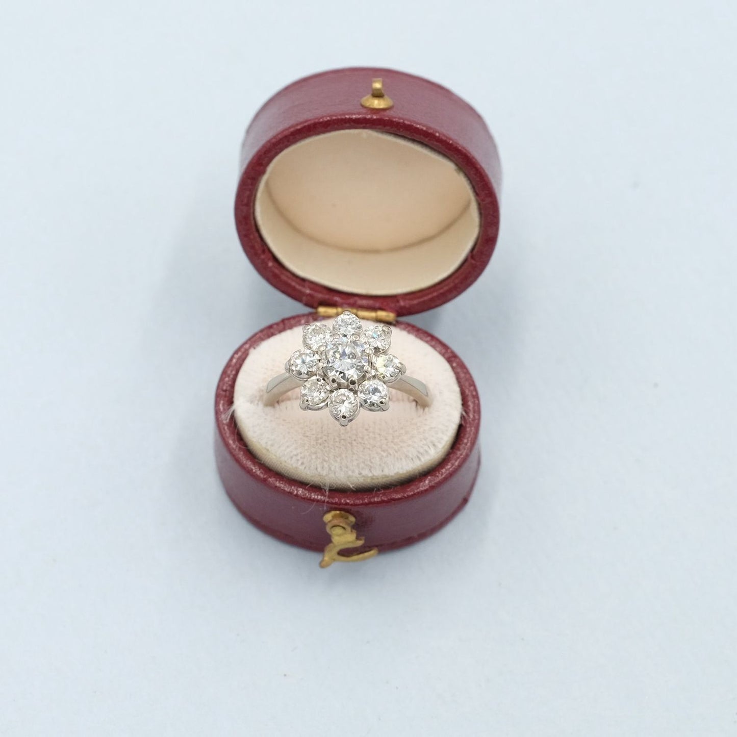 Antique Cluster Old European Cut Diamond Ring 2.4 ct