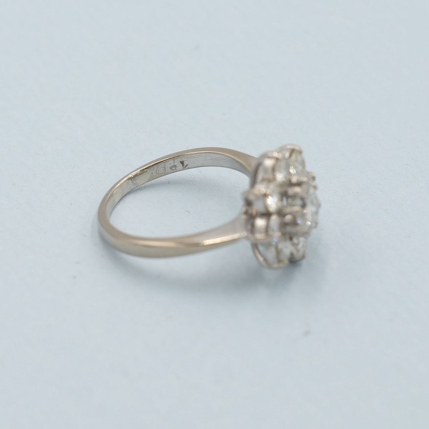 Antique Cluster Old European Cut Diamond Ring 2.4 ct