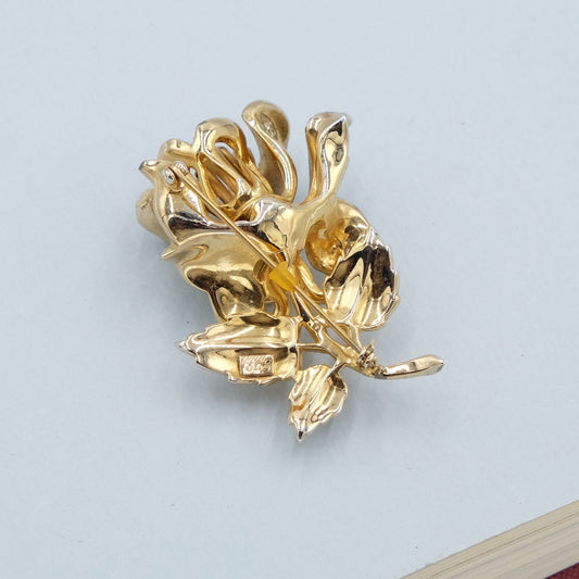 Vintage Coro Sterling Rose Pin 1940s