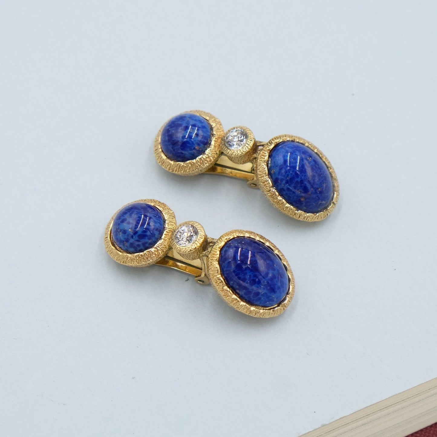 Christian Dior Faux Lapis Earrings 1980s