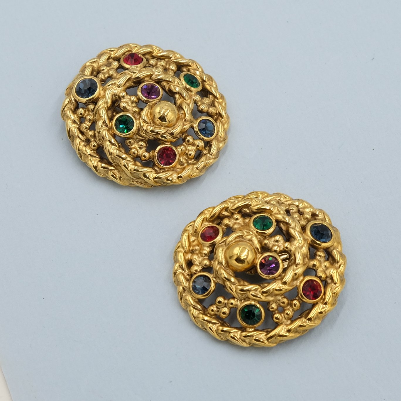 Vintage YSL Large Rive Gauche Earrings 1980s