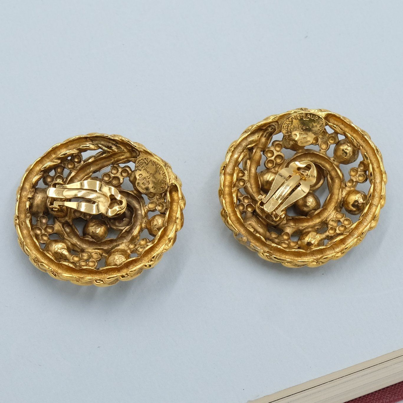Vintage YSL Large Rive Gauche Earrings 1980s