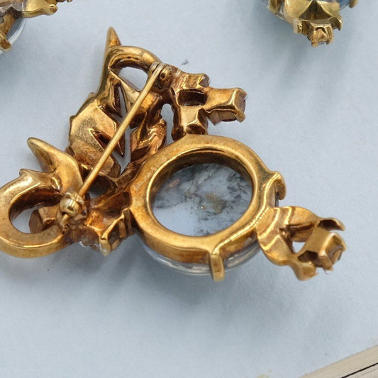 Mazer Brothers Brooch and Earrings 1940s