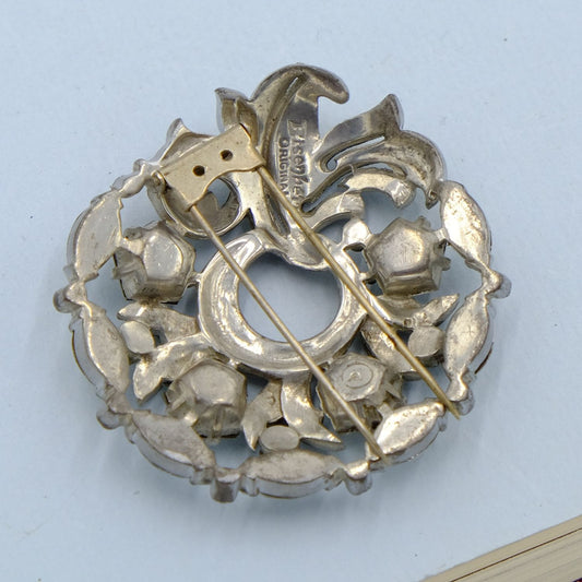 Eisenberg Original Round Rhinestones Dress Clip 1940s