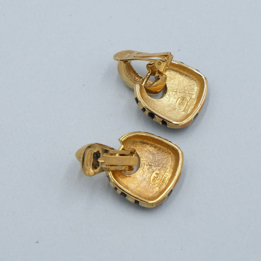 Kenneth Jay Lane Tiger Enamel Earrings