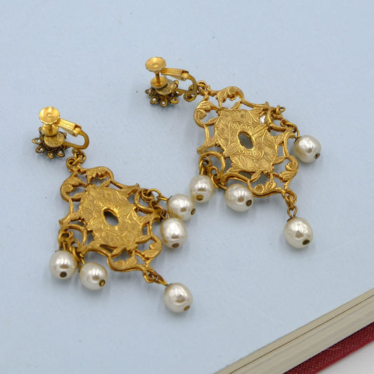 Miriam Haskell Chandelier Earrings 1960s