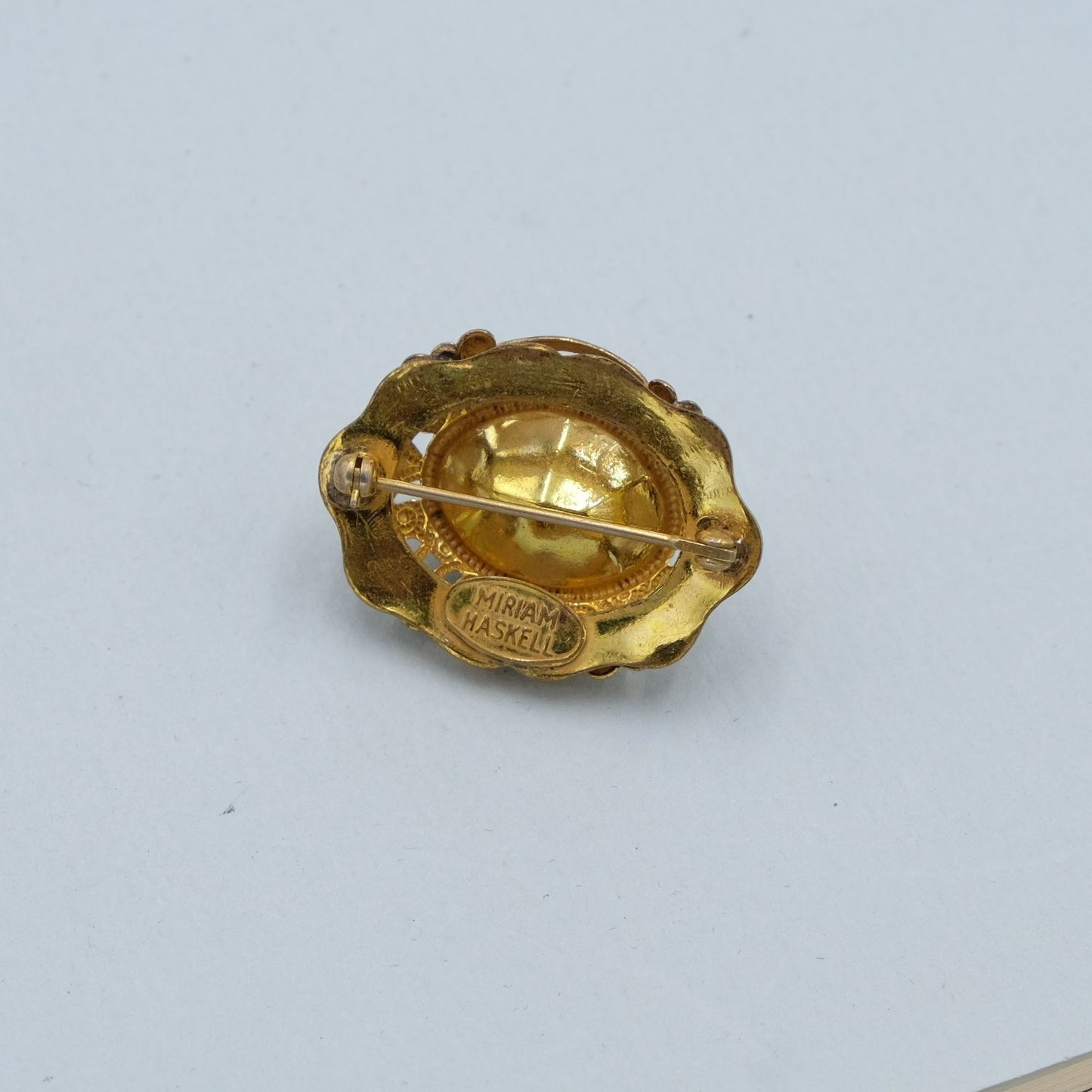 Vintage Miriam Haskell Mini Filigree Pin 1960s