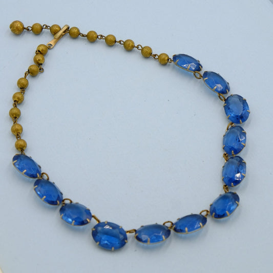 Antique Paste Reverie Blue Necklace 1920s