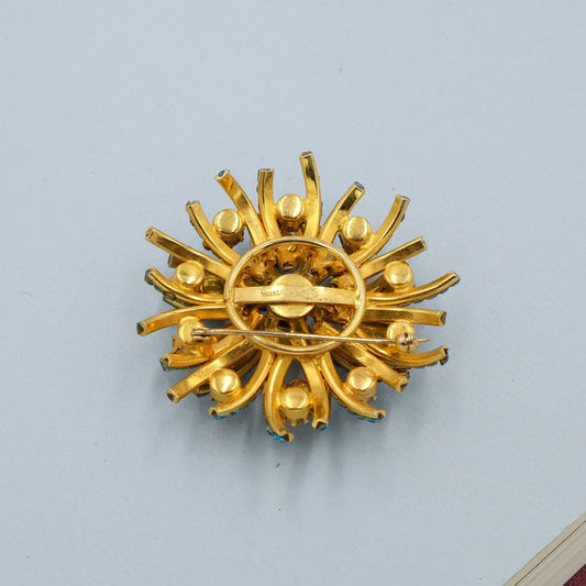 Vintage Sparkle Blue Dimensional Austria Brooch 1960s