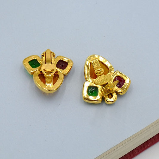 Vintage Chanel Gripoix Earrings 1990s