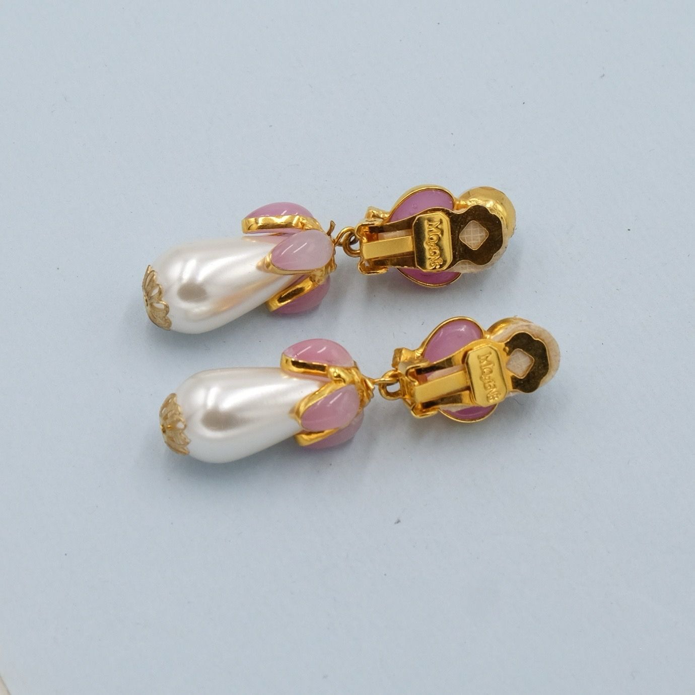 Moans Couture Blush Pink Glass Earrings