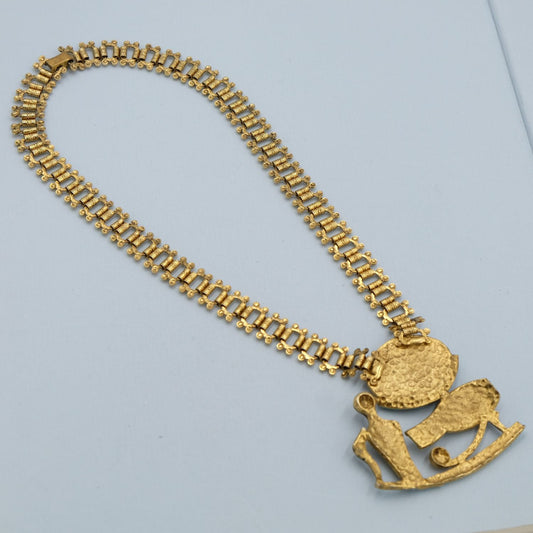 Egyptian Revival Horus Eye Necklace 1970s