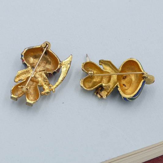 Vintage Jomaz Thief of Baghdad Pair Pins 1960s