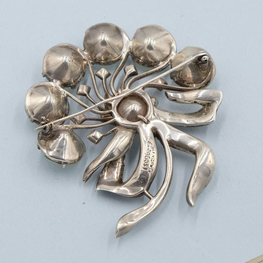 Vintage Eisenberg Sterling Fan Brooch 1940s