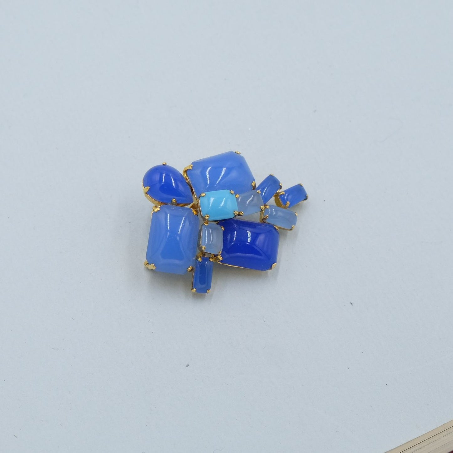 Vintage Christian Dior Germany Blue Brooch 1960s
