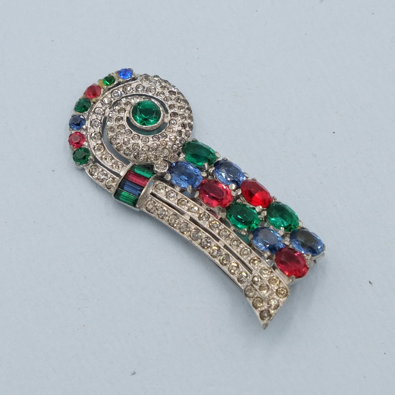 Jewel tone Dress Clip by Marcel Boucher 1930s