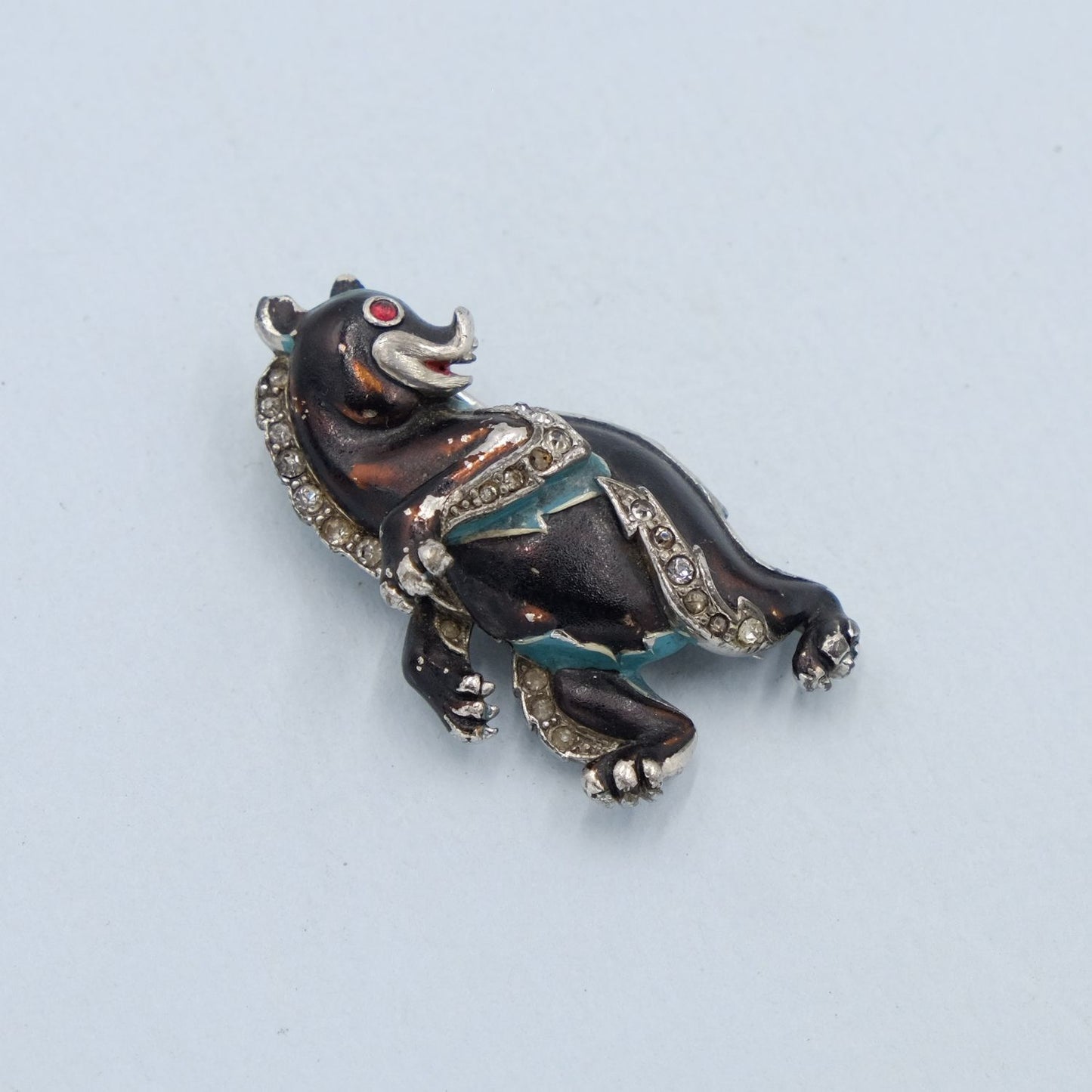 Collectible Trifari Dancing Bear Dress Clip 1940s
