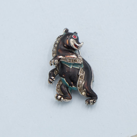 Collectible Trifari Dancing Bear Dress Clip 1940s