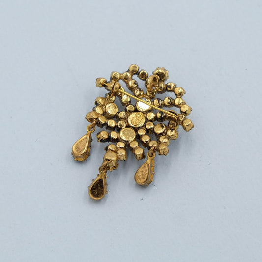 Vintage Austria Faux Garnet Brooch 1960s