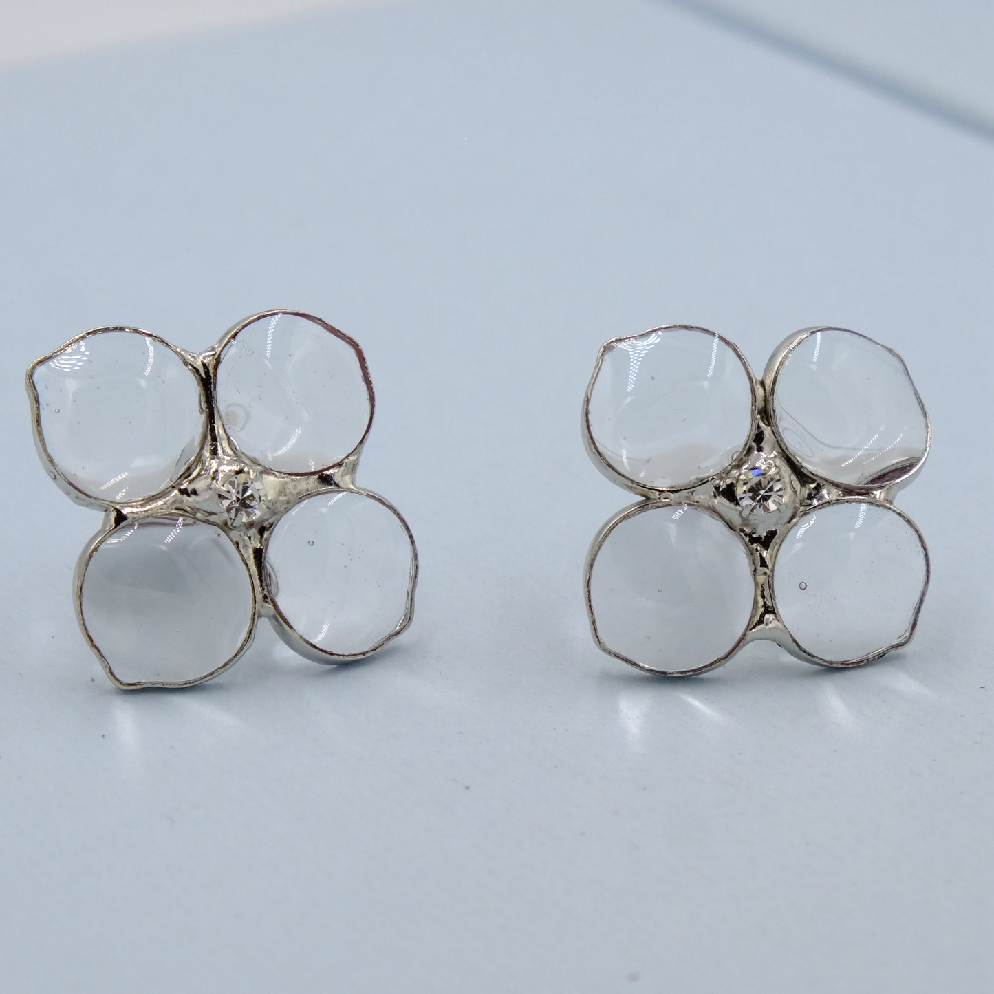 Moans Couture Clear Glass Earrings
