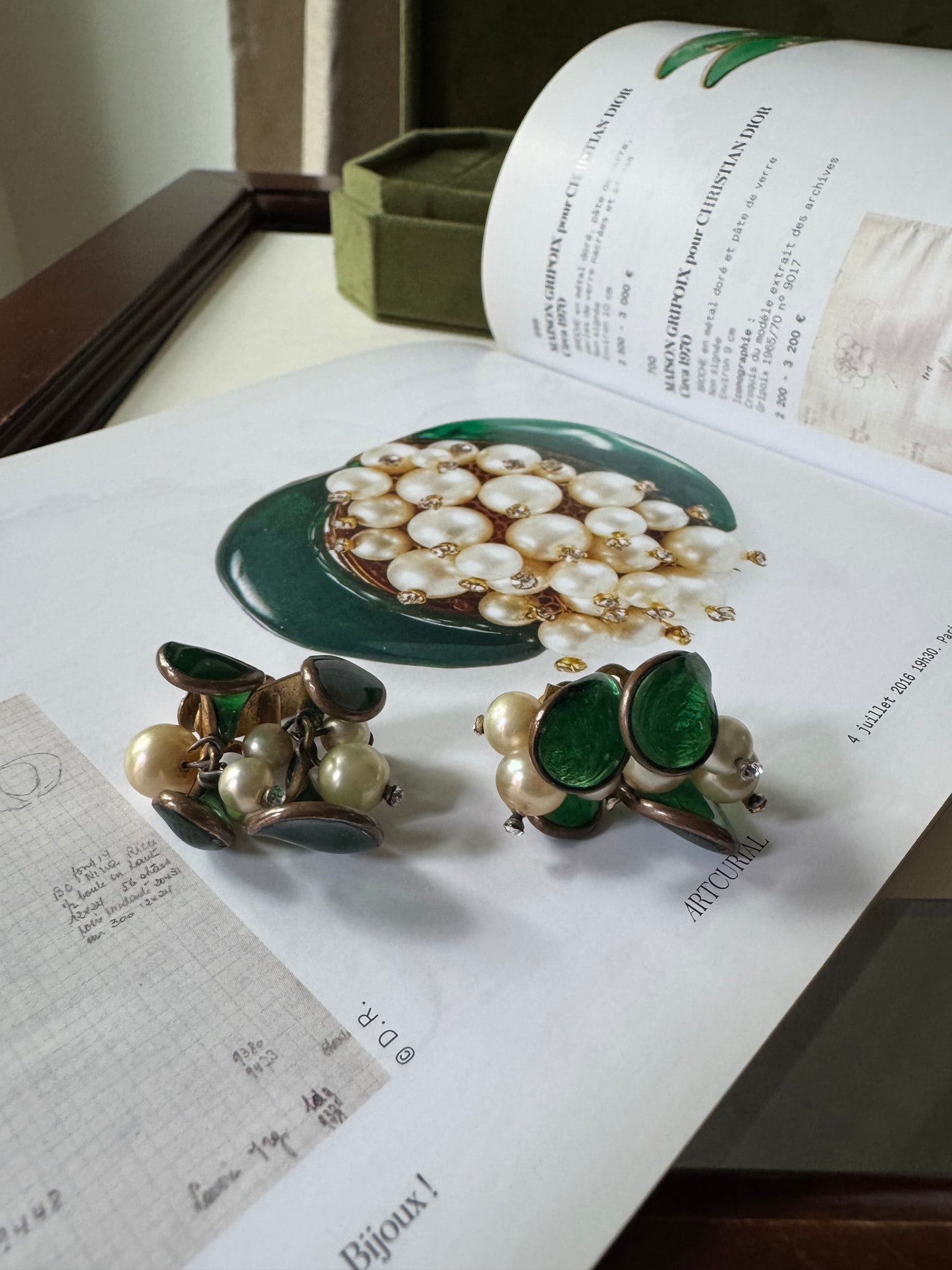 Vintage Gripoix Lilly of the Valley French Earrings 1960s