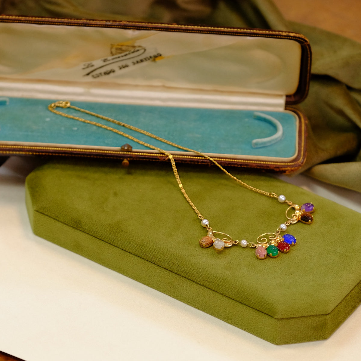 Vintage Revival Gold Filled Scarab Necklace