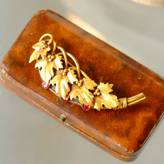 Joseff of Hollywood Bleeding Hearts Early Pin 1940s