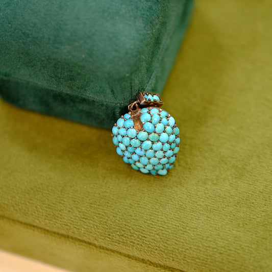 Victorian Turquoise Cluster Heart Locket